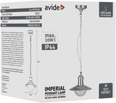 Avide Εξωτερικό Φωτιστικό Οροφής Imperial 1xE27 IP44 Ανοξείδωτο Ατσάλι